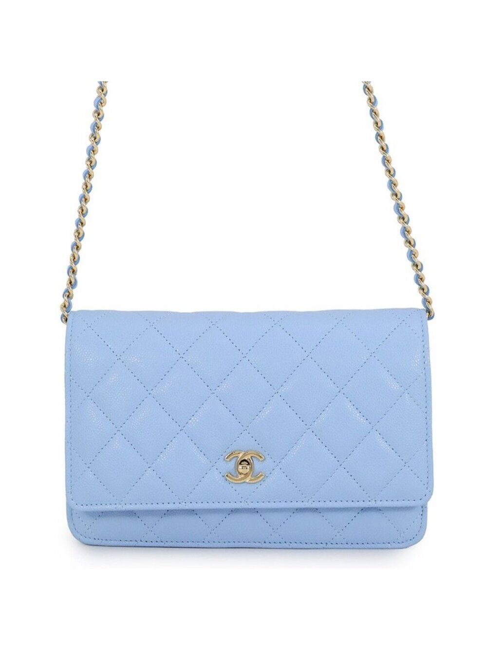 Chanel Chain Wallet Classic Quilted CC Logo Caviar Leather Shoulder Bag